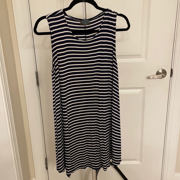 Dresses & Skirts - Navy & White Striped Swing Dress